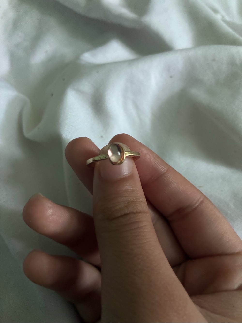 Gemstone Gold-Tone Engagement Ring Pink – Individual, Unusual, Delicate, Fine
